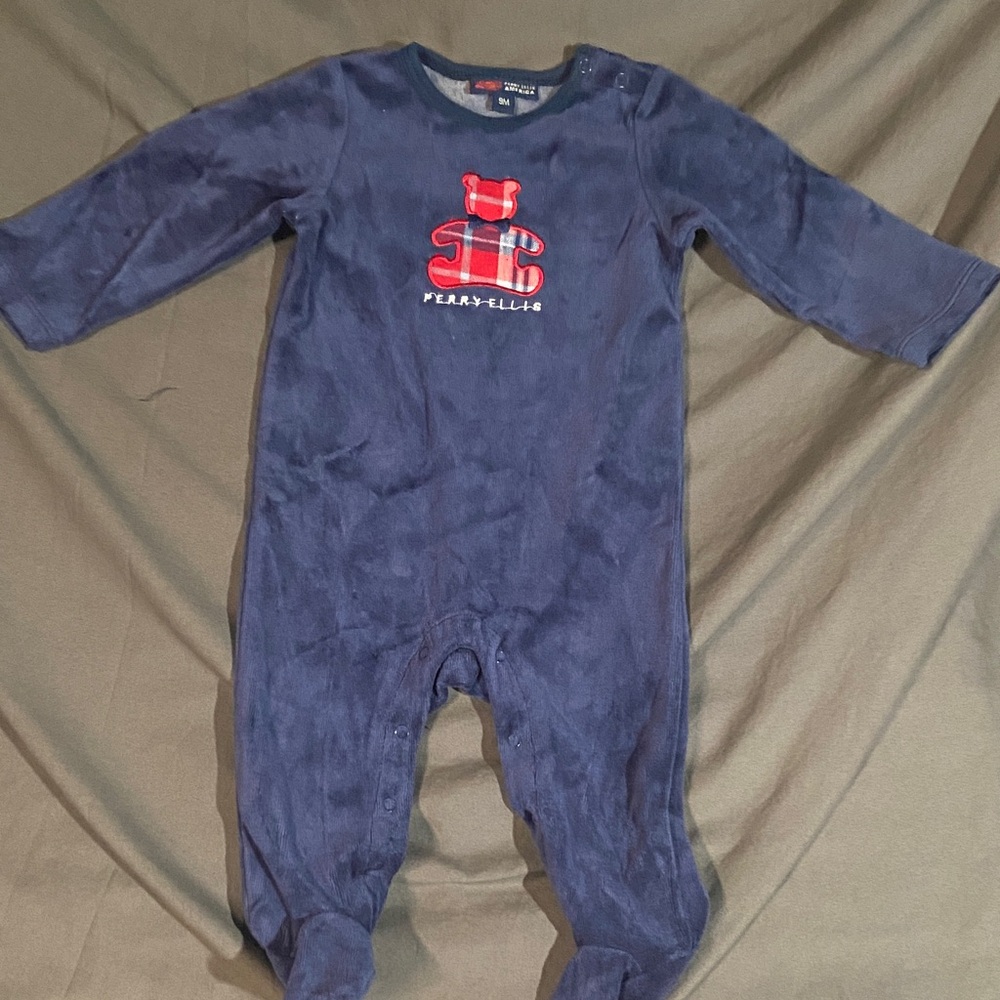 Perry Ellis Navy Blue Baby Footie